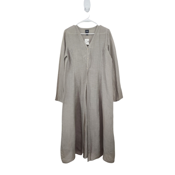 Eileen Fisher Women's Linen Silk Long Sleeves Lighweight Lagenlook Dress - Picture 1 of 8